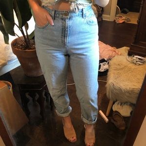 high waisted 100% cotton mom jeans